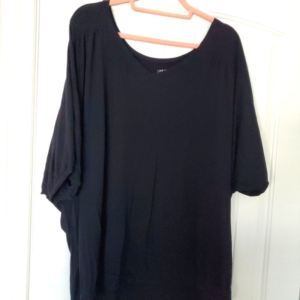 Basic Black Lane Bryant Size 2X or 22/24 High Low blouse